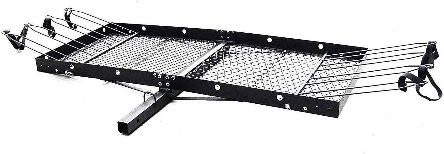 Tow Tuff 62 Inch Steel Cargo Carrier - 500 Pound Capacity, Fits All 2 Inch Receivers, Black, for Trailer, Car, or Truck Rear Bumper, Bike Rack